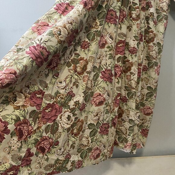 Handmade Plus Size Cotton Gingham Floral Multicolour Inseam Pockets V-Neck Dress - Picture 15 of 16